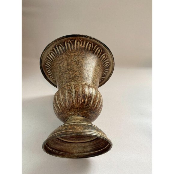 Metal Urn Faux Distressed  8 Inches Tall - Picture 3 of 3